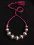 Wax Beads Silver Necklace (oversized beads)